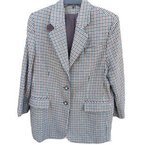 Vintage Plaid Wool Blazer